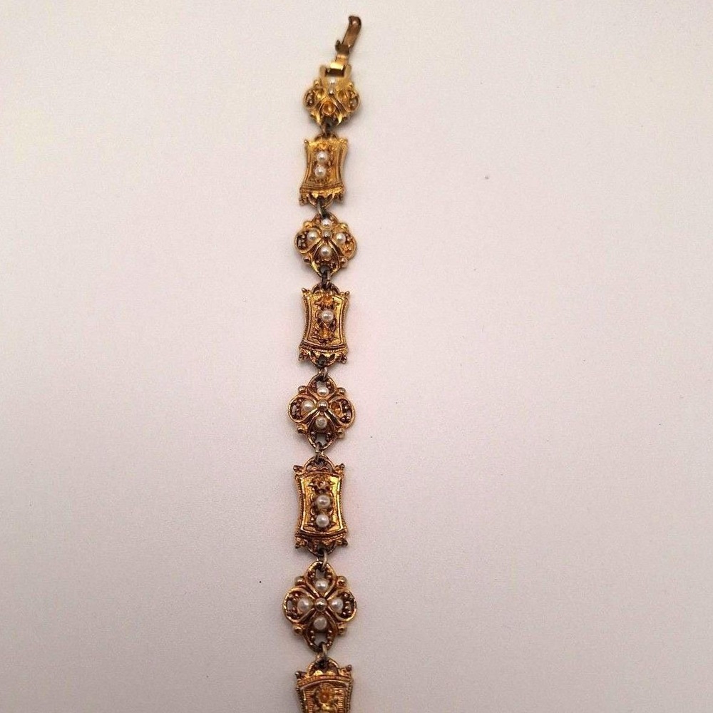 Vintage Arthur Pepper bracelet Victorian Revival Etruscan antique mid century - Picture 2 of 7